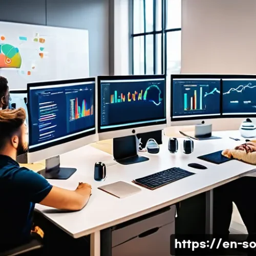 CI CD 파이프라인과 DevOps의 관계 - A modern software development team collaborating in a bright, open office space filled with multiple...