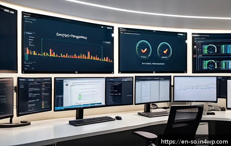 CI CD 파이프라인 구축을 위한 도구 비교 - A modern DevOps team collaborating around multiple computer screens displaying Jenkins pipelines wit...