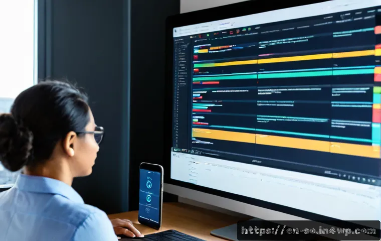 CI CD 파이프라인의 변화 관리 - Photorealistic modern software engineering workspace, diverse DevOps team reviewing a CI/CD pipeline...