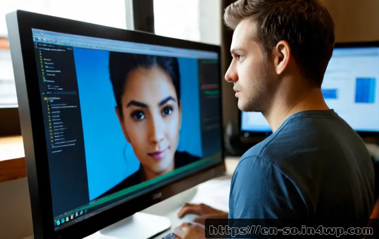 CI CD 파이프라인에서의 프리뷰 배포 - Photorealistic software engineer reviewing a preview deployment on a large desktop monitor, clean sp...